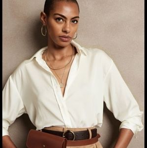 NWOT BANNA REPUBLIC Silky Oversized Shirt XL